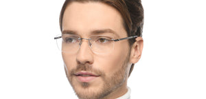 Gunmetal Rectangle Rimless Unisex Eyeglasses by Lenskart Air-211055