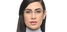 Load image into Gallery viewer, Gunmetal Cat Eye Rimless Women Eyeglasses by Lenskart Air-211066