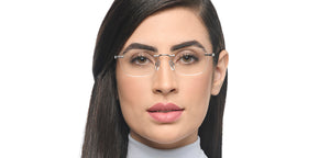 Gunmetal Cat Eye Rimless Women Eyeglasses by Lenskart Air-211066