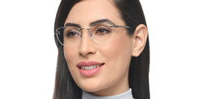 Gunmetal Cat Eye Rimless Women Eyeglasses by Lenskart Air-211066
