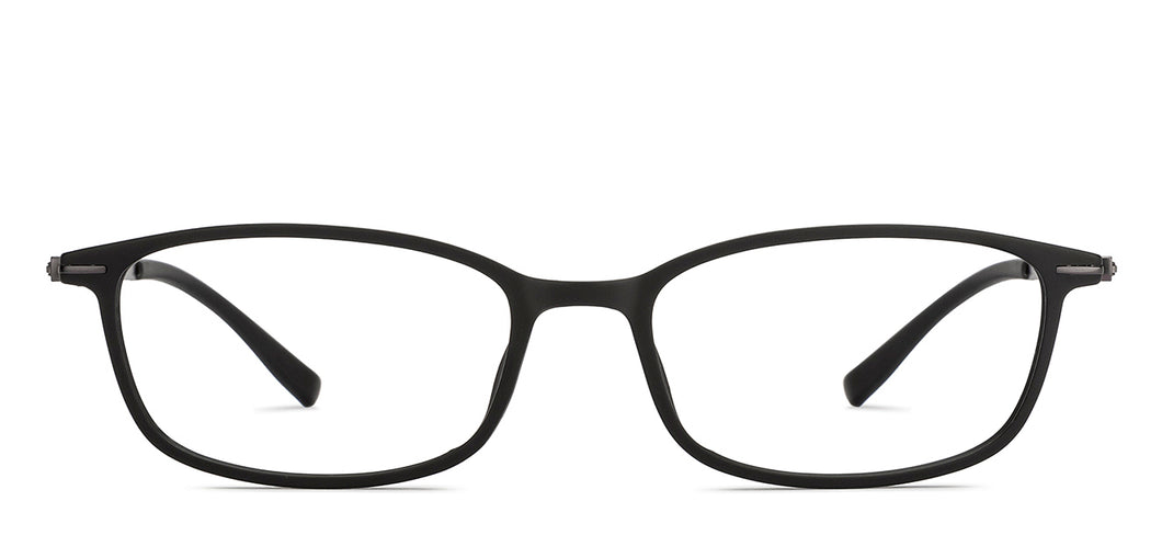 Black Rectangle Full Rim Unisex Eyeglasses by Lenskart Air Online-212326
