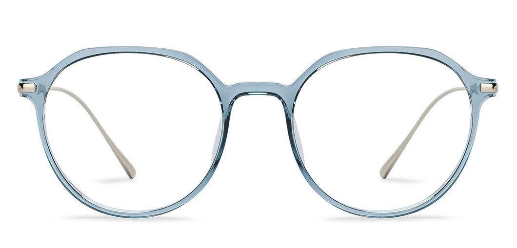 Blue Round Full Rim Unisex Eyeglasses by Lenskart Air-215415