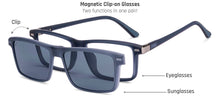 Load image into Gallery viewer, Blue Rectangle Full Rim Unisex Clip-on Eyeglasses by Lenskart Air-221161