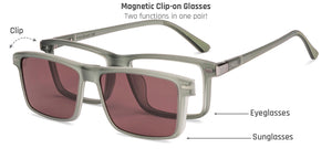 Grey Rectangle Full Rim Unisex Clip-on Eyeglasses by Lenskart Air-221162