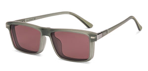Grey Rectangle Full Rim Unisex Clip-on Eyeglasses by Lenskart Air-221162