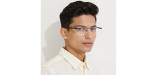 Load image into Gallery viewer, Dark Grey Rectangle Rimless Unisex Eyeglasses by Lenskart Air-228631