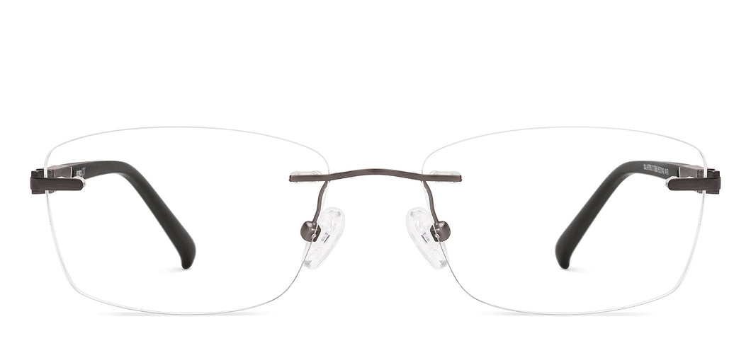 Dark Grey Rectangle Rimless Unisex Eyeglasses by Lenskart Air-228631