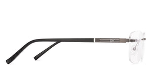 Dark Grey Rectangle Rimless Unisex Eyeglasses by Lenskart Air-228631