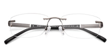 Load image into Gallery viewer, Dark Grey Rectangle Rimless Unisex Eyeglasses by Lenskart Air-228631