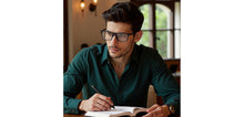Load image into Gallery viewer, Black Rectangle Full Rim Unisex Eyeglasses by Lenskart Air-230543