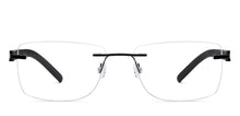 Load image into Gallery viewer, Black Rectangle Rimless Unisex Eyeglasses by Lenskart Air-225543