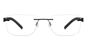 Black Rectangle Rimless Unisex Eyeglasses by Lenskart Air-225543