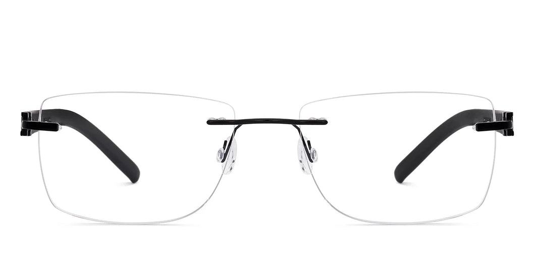 Black Rectangle Rimless Unisex Eyeglasses by Lenskart Air-225543