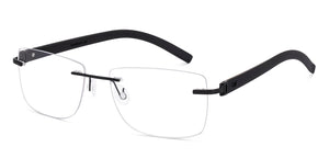 Black Rectangle Rimless Unisex Eyeglasses by Lenskart Air-225543