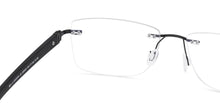 Load image into Gallery viewer, Black Rectangle Rimless Unisex Eyeglasses by Lenskart Air-225543