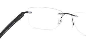 Black Rectangle Rimless Unisex Eyeglasses by Lenskart Air-225543