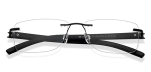 Black Rectangle Rimless Unisex Eyeglasses by Lenskart Air-225543