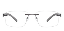 Load image into Gallery viewer, Gunmetal Rectangle Rimless Unisex Eyeglasses by Lenskart Air-225547