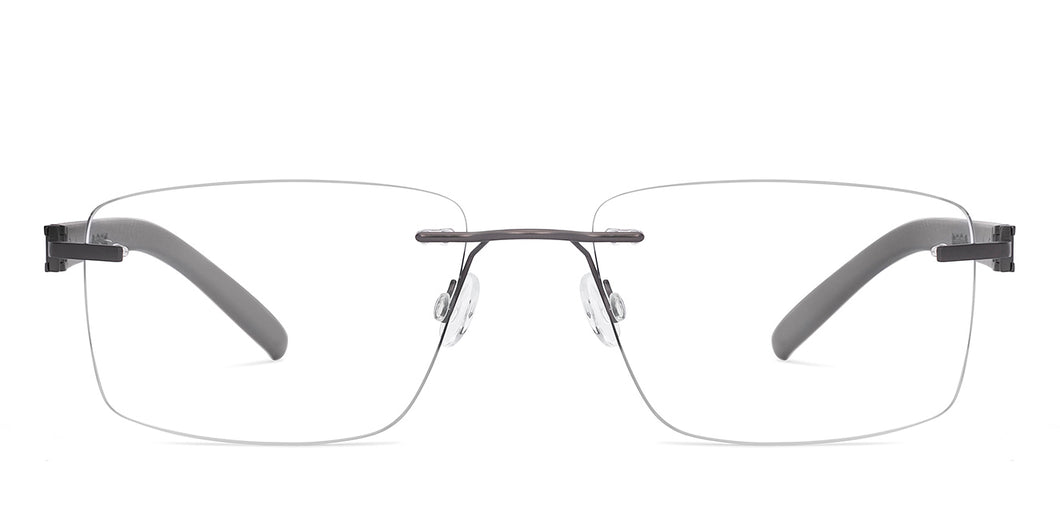 Gunmetal Rectangle Rimless Unisex Eyeglasses by Lenskart Air-225547