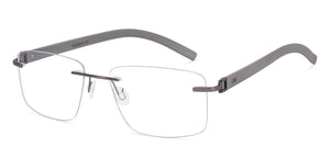 Gunmetal Rectangle Rimless Unisex Eyeglasses by Lenskart Air-225547