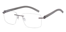 Load image into Gallery viewer, Gunmetal Rectangle Rimless Unisex Eyeglasses by Lenskart Air-225547