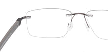 Load image into Gallery viewer, Gunmetal Rectangle Rimless Unisex Eyeglasses by Lenskart Air-225547