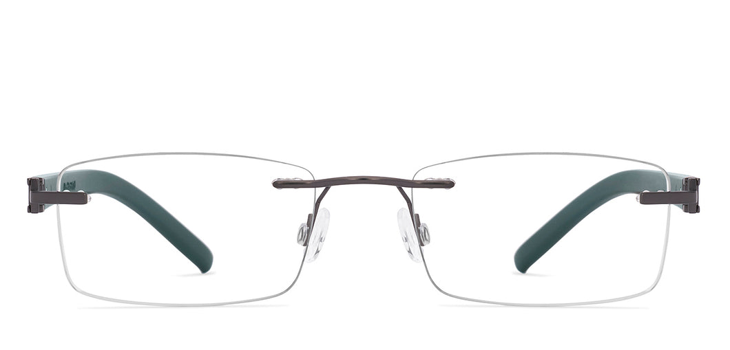 Green Rectangle Rimless Unisex Eyeglasses by Lenskart Air-225550