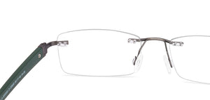 Green Rectangle Rimless Unisex Eyeglasses by Lenskart Air-225550