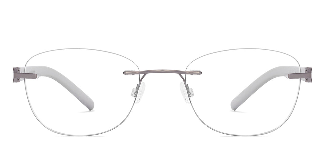 Silver Round Rimless Unisex Eyeglasses by Lenskart Air-225551