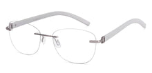 Load image into Gallery viewer, Silver Round Rimless Unisex Eyeglasses by Lenskart Air-225551