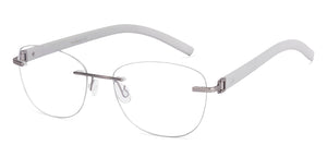 Silver Round Rimless Unisex Eyeglasses by Lenskart Air-225551
