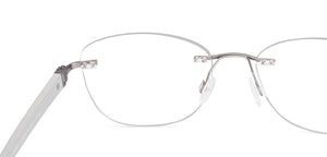 Silver Round Rimless Unisex Eyeglasses by Lenskart Air-225551