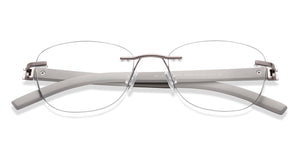 Silver Round Rimless Unisex Eyeglasses by Lenskart Air-225551