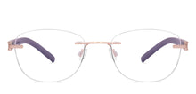 Load image into Gallery viewer, Gold Round Rimless Unisex Eyeglasses by Lenskart Air-225552