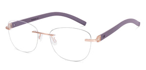 Gold Round Rimless Unisex Eyeglasses by Lenskart Air-225552