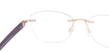 Load image into Gallery viewer, Gold Round Rimless Unisex Eyeglasses by Lenskart Air-225552