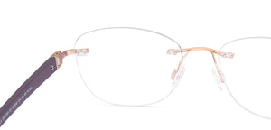 Gold Round Rimless Unisex Eyeglasses by Lenskart Air-225552