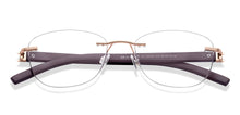 Load image into Gallery viewer, Gold Round Rimless Unisex Eyeglasses by Lenskart Air-225552