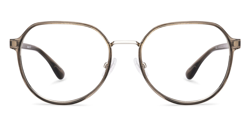 Dark Grey Round Full Rim Unisex Clip-on Eyeglasses by Lenskart Air-228878