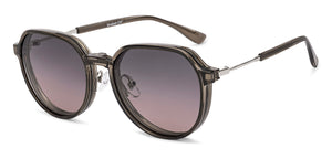 Dark Grey Round Full Rim Unisex Clip-on Eyeglasses by Lenskart Air-228878