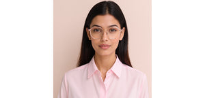 Transparent Pink Hexagonal Full Rim Unisex Clip-on Eyeglasses by Lenskart Air-228879