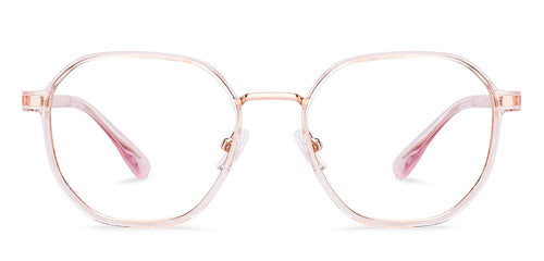 Transparent Pink Hexagonal Full Rim Unisex Clip-on Eyeglasses by Lenskart Air-228879