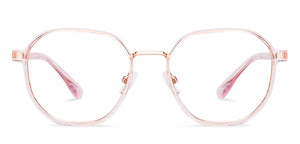 Transparent Pink Hexagonal Full Rim Unisex Clip-on Eyeglasses by Lenskart Air-228879