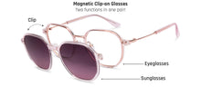 Load image into Gallery viewer, Transparent Pink Hexagonal Full Rim Unisex Clip-on Eyeglasses by Lenskart Air-228879