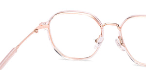 Transparent Pink Hexagonal Full Rim Unisex Clip-on Eyeglasses by Lenskart Air-228879