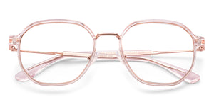 Transparent Pink Hexagonal Full Rim Unisex Clip-on Eyeglasses by Lenskart Air-228879