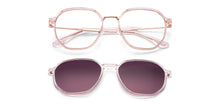 Load image into Gallery viewer, Transparent Pink Hexagonal Full Rim Unisex Clip-on Eyeglasses by Lenskart Air-228879