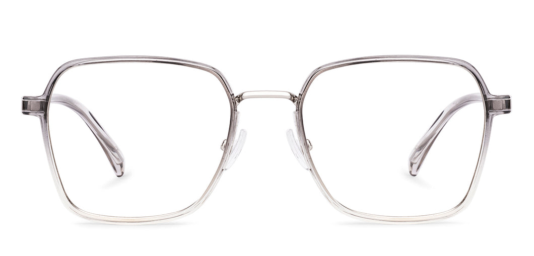 Clear Grey Square Full Rim Unisex Clip-on Eyeglasses by Lenskart Air-228880