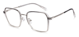 Clear Grey Square Full Rim Unisex Clip-on Eyeglasses by Lenskart Air-228880