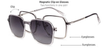 Load image into Gallery viewer, Clear Grey Square Full Rim Unisex Clip-on Eyeglasses by Lenskart Air-228880